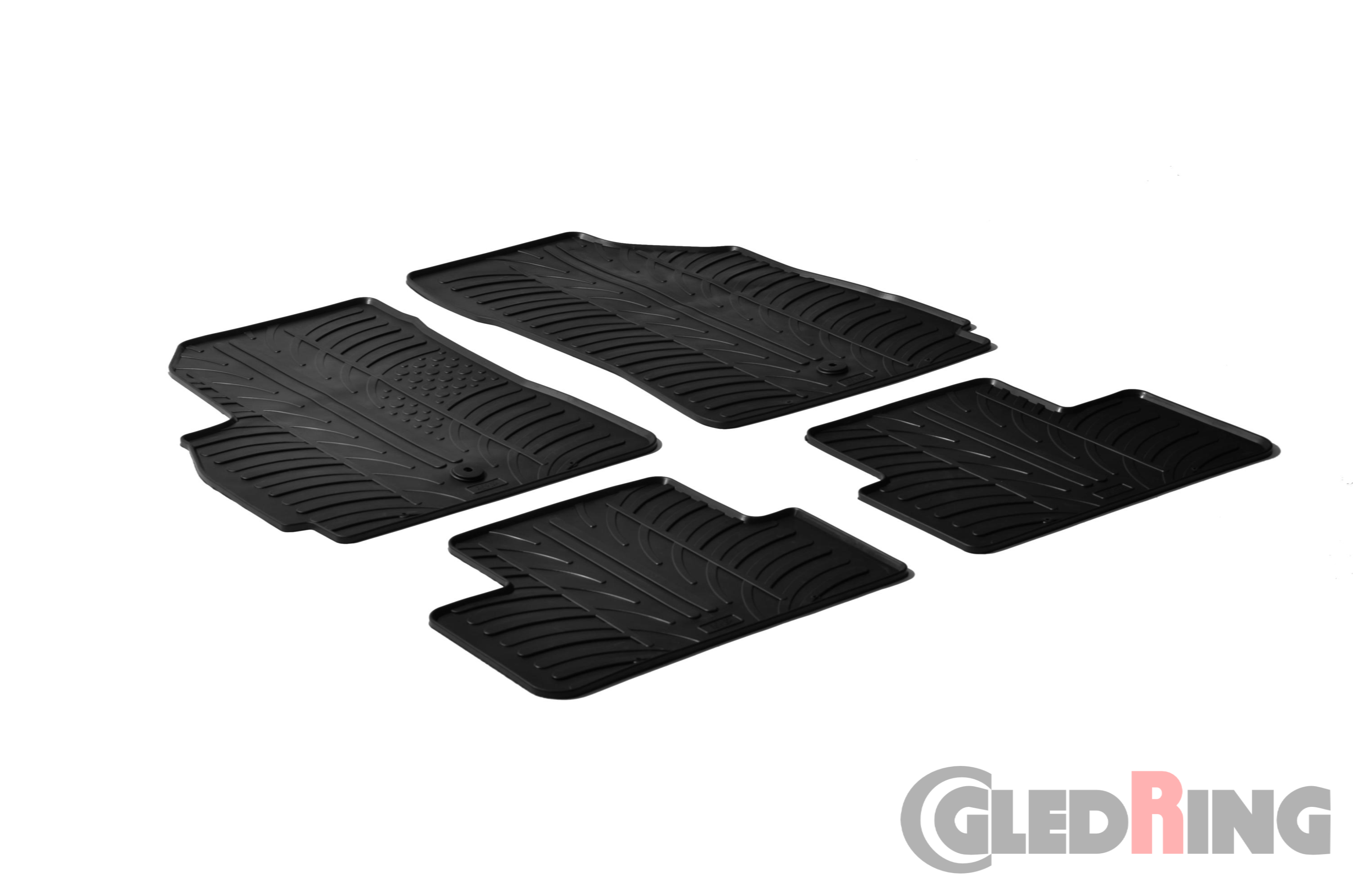 Original Gledring Passform Fußmatten Gummimatten 4 Tlg.+Fixing - Chevrolet Orlando 2010->