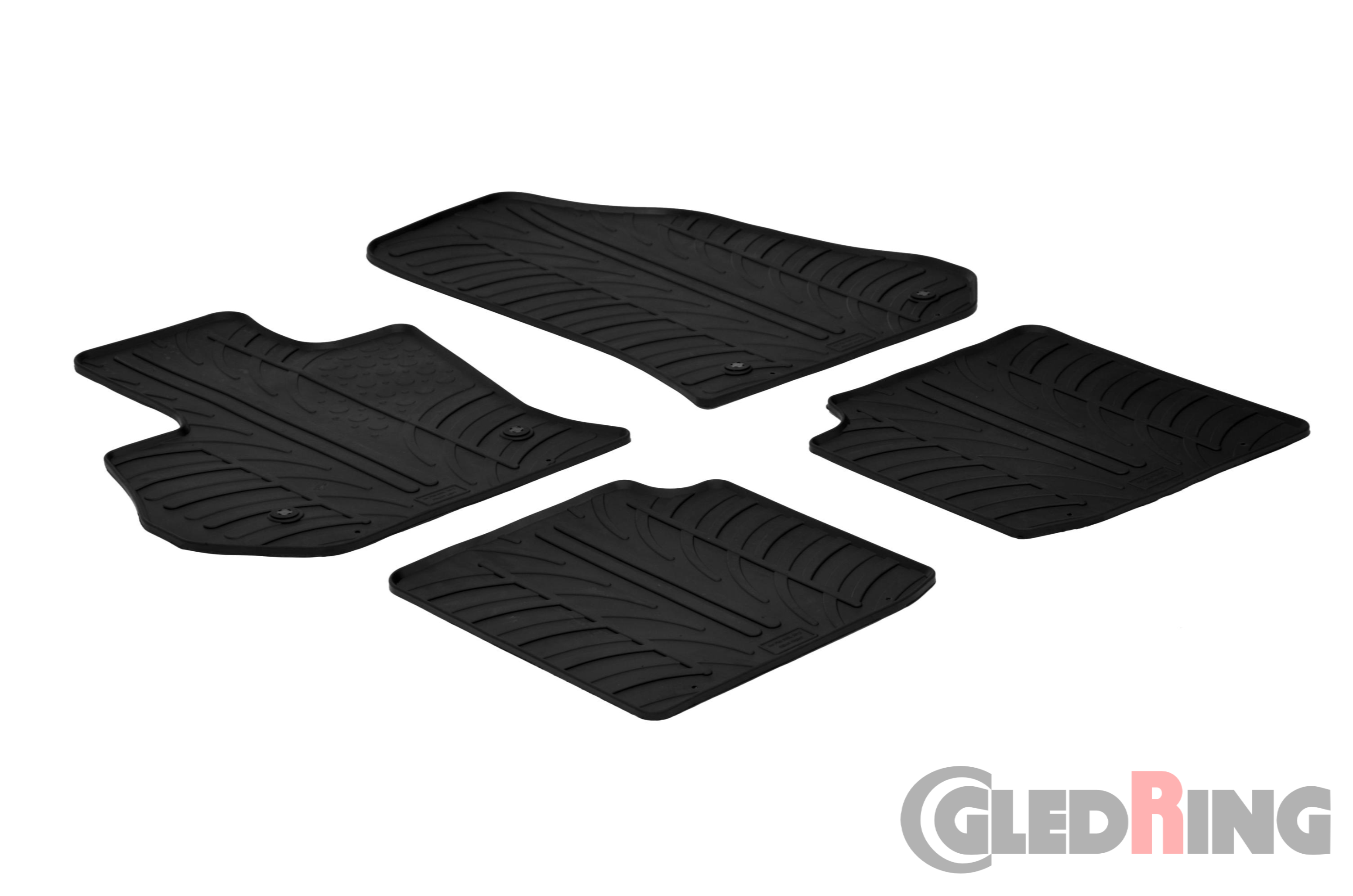 Original Gledring Passform Fußmatten Gummimatten 4 Tlg.+Fixing - FIAT 500L 2012-6.2017