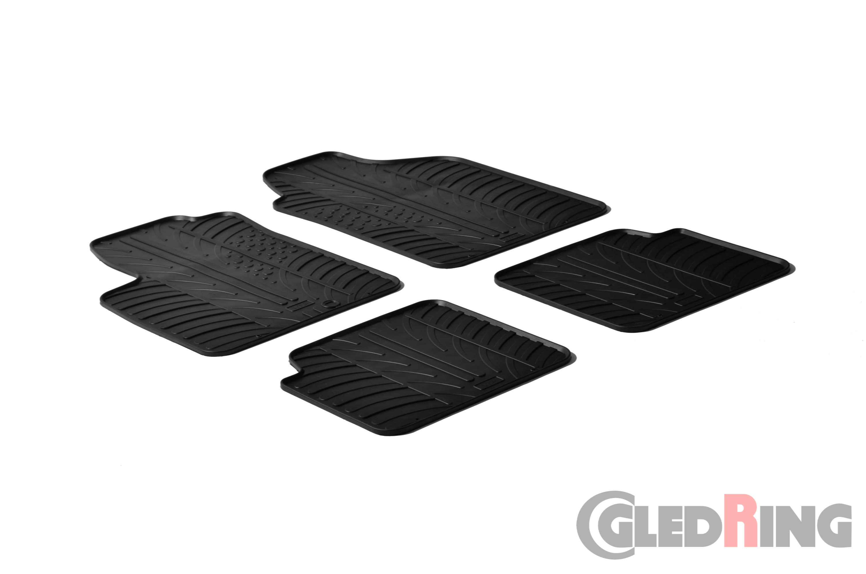 Original Gledring Passform Fußmatten Gummimatten 4 Tlg. - FIAT 500 2007-2012