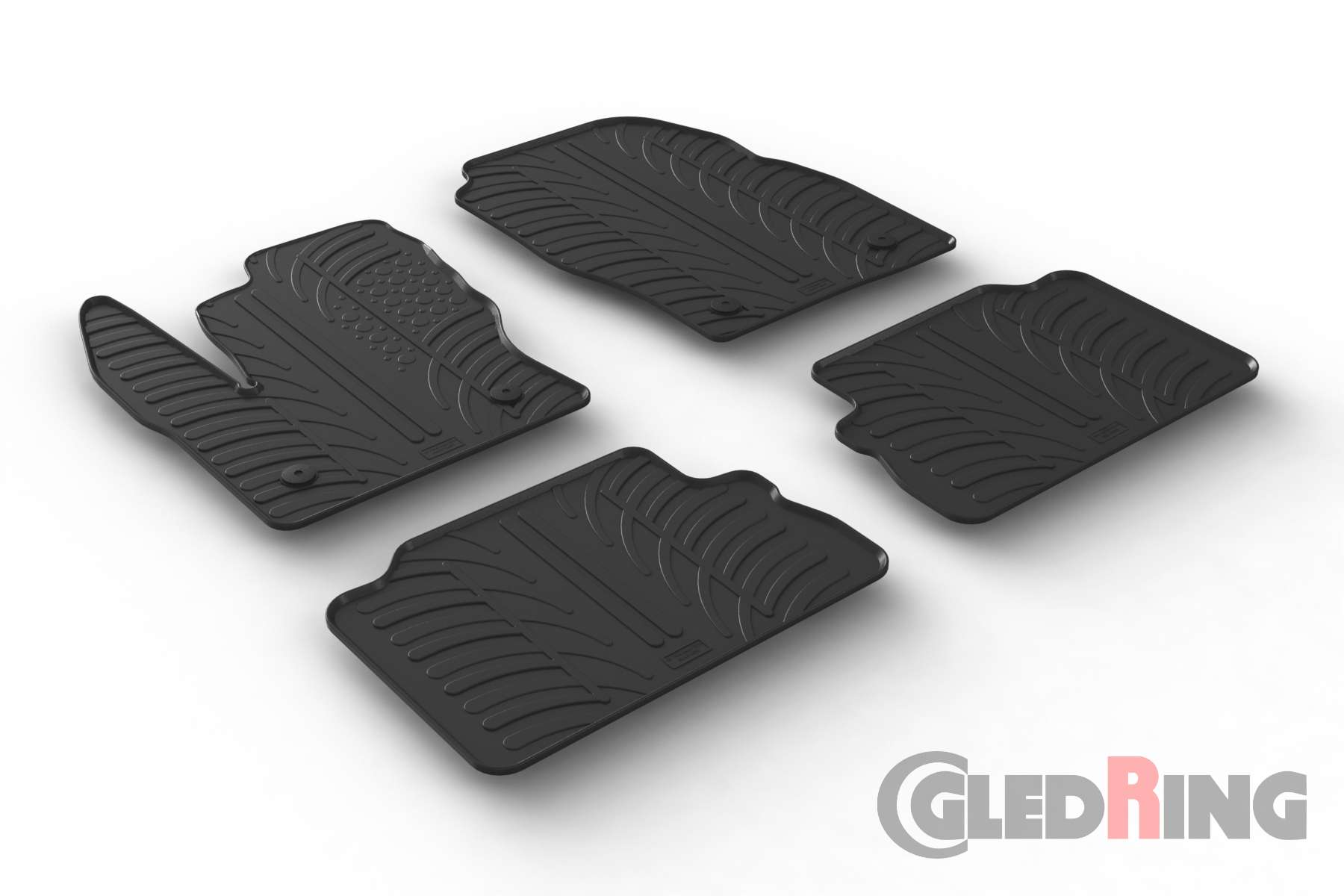 Original Gledring Passform Fußmatten Gummimatten 4 Tlg.+Fixing - FORD Kuga 2016- 04.2020