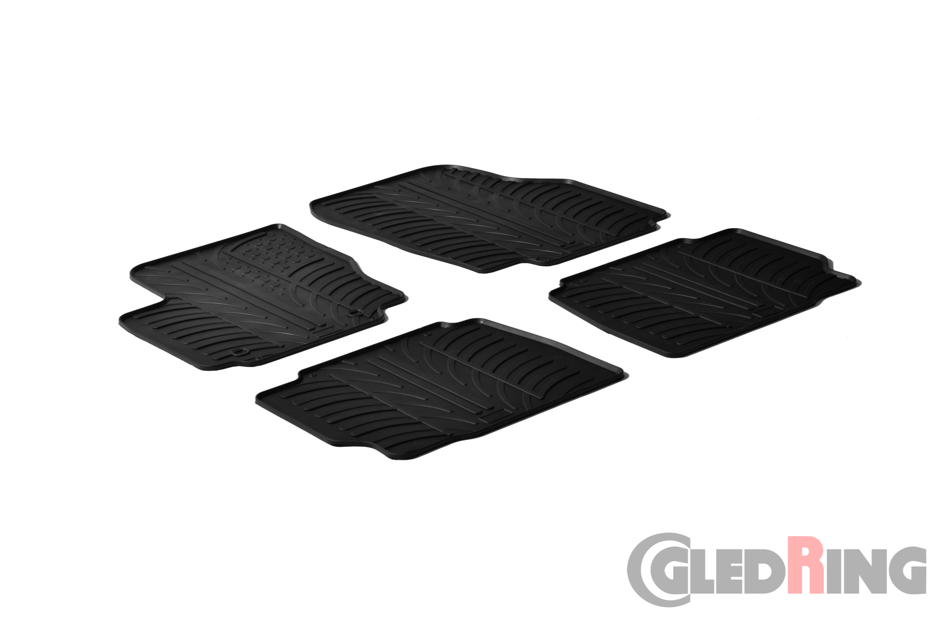 Original Gledring Passform Fußmatten Gummimatten 4 Tlg.+Fixing - FORD Mondeo 2007-2011