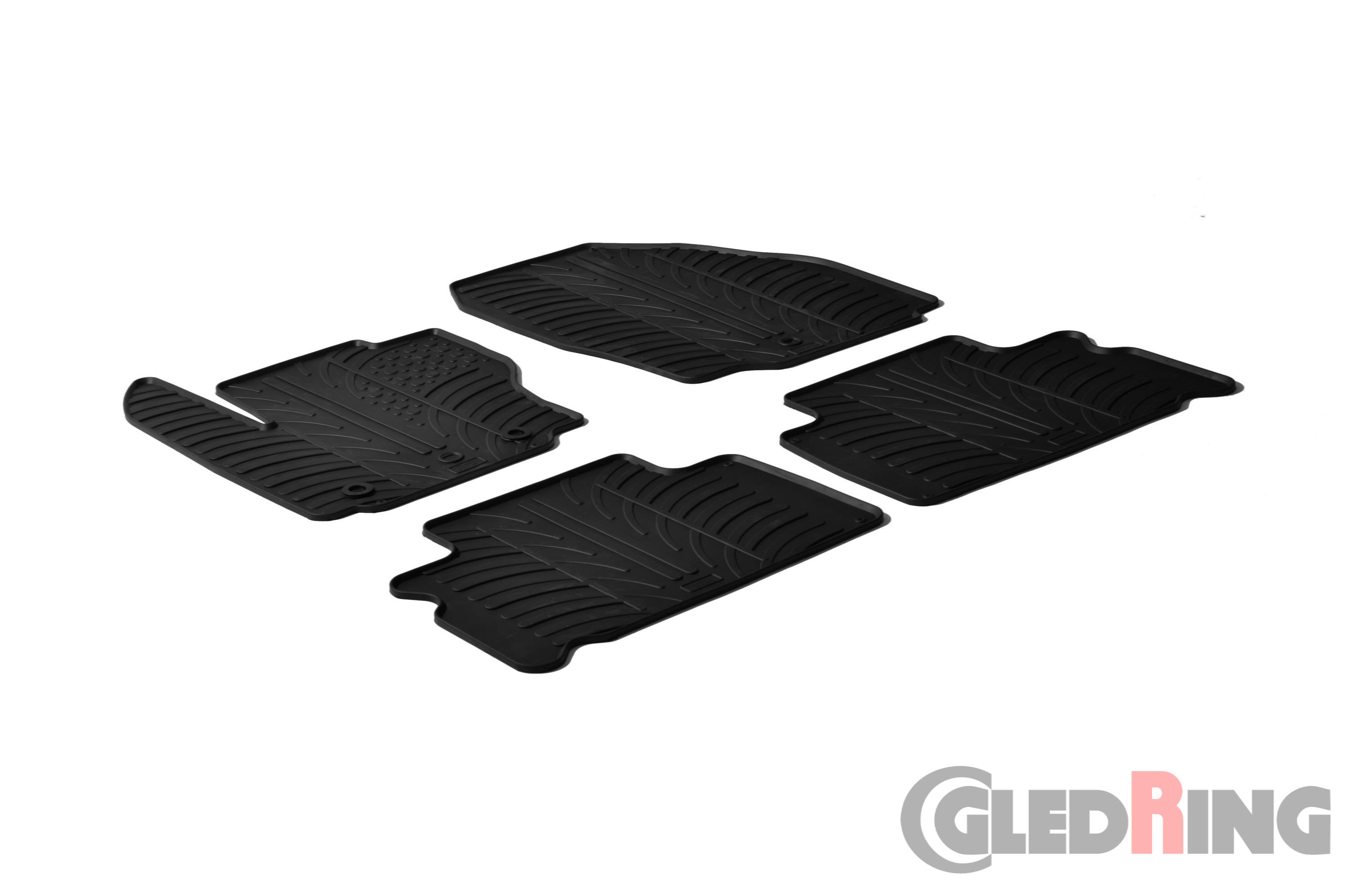 Original Gledring Passform Fußmatten Gummimatten 4 Tlg.+Fixing - FORD Galaxy 2006-2010 /FL 2010-2011