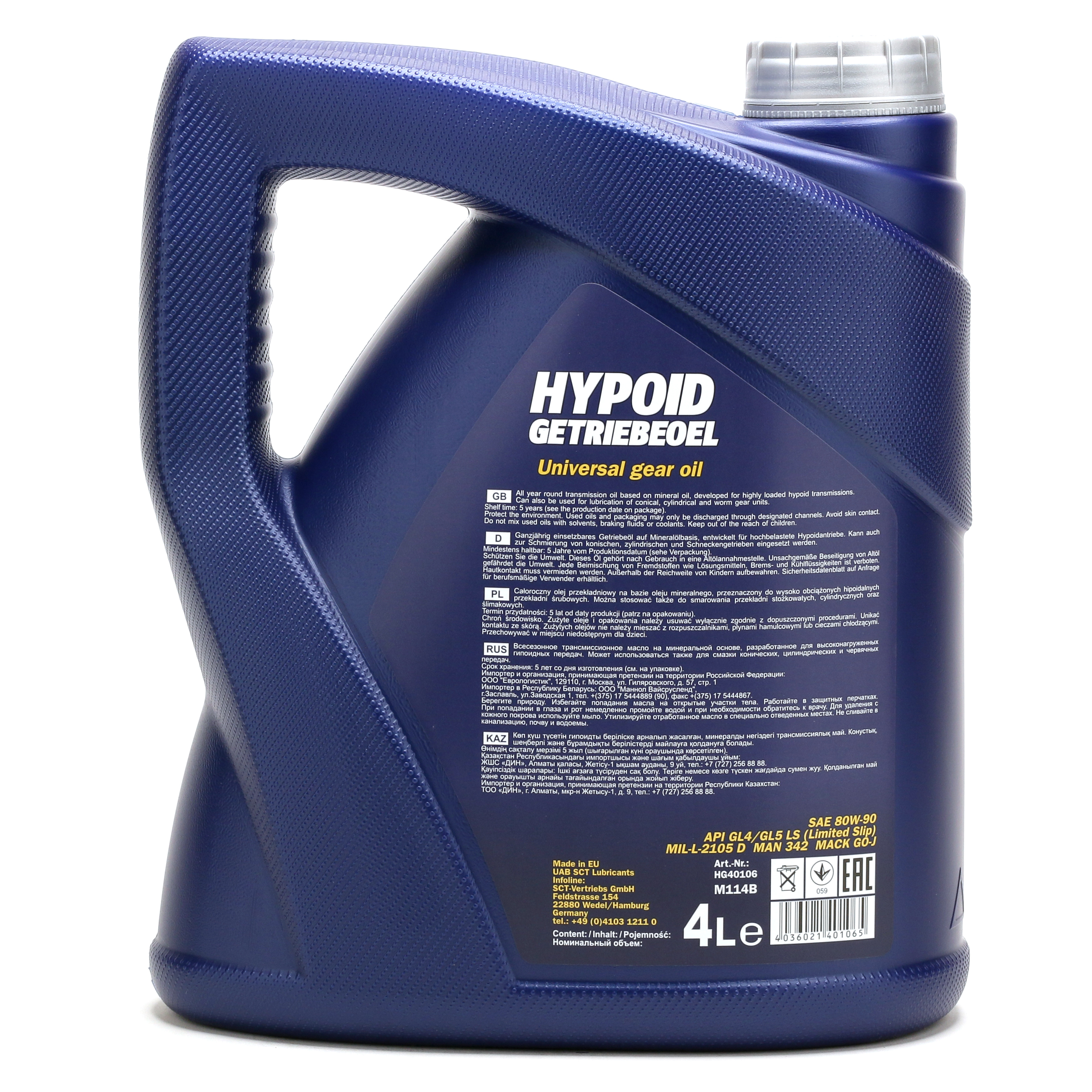 Mannol 8106 Hypoid 80W-90 Getriebeöl 4l Kanister