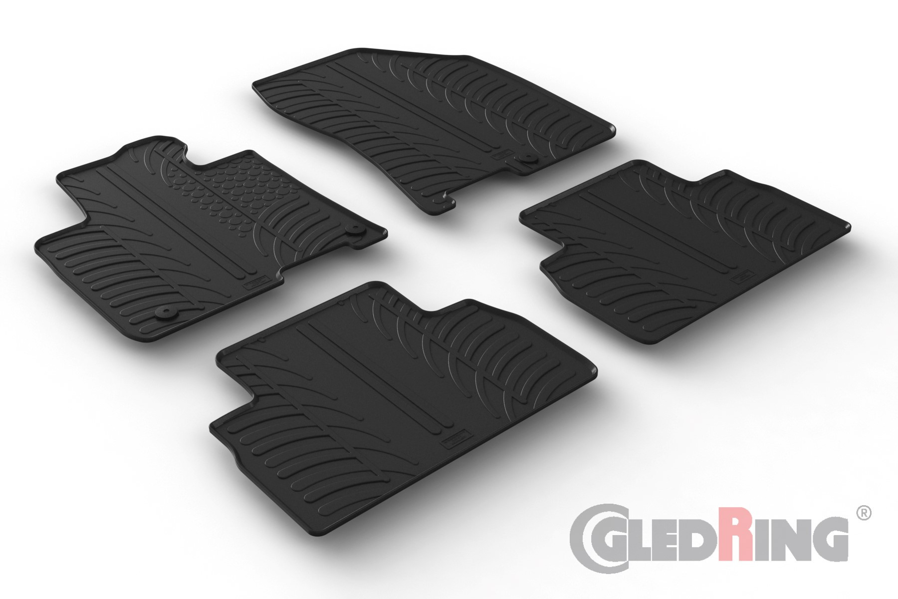 Original Gledring Passform Fußmatten Gummimatten 4 Tlg.+Fixing - HYUNDAI Santa Fe 11.2018-05.2020