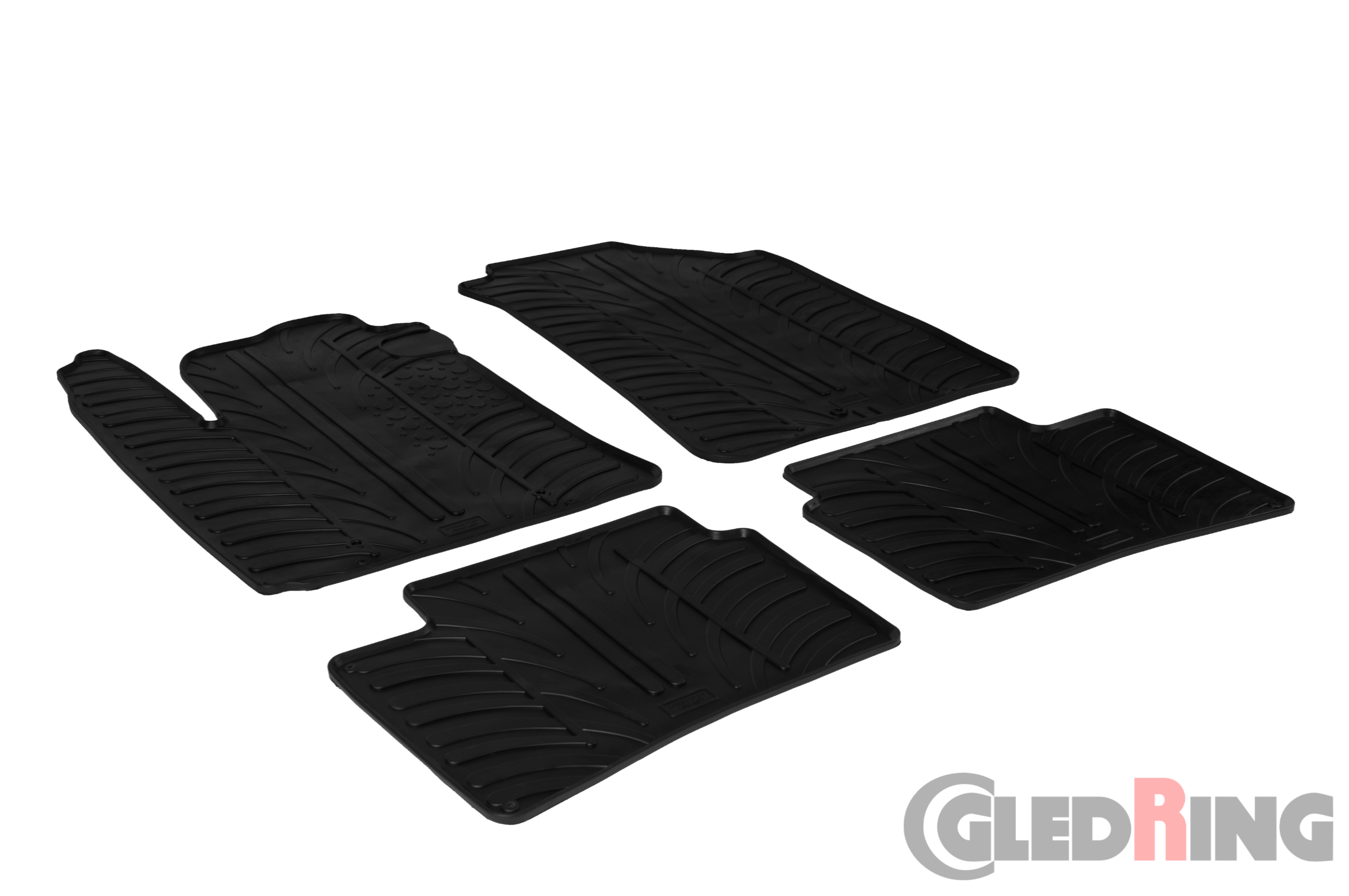 Original Gledring Passform Fußmatten Gummimatten 4 Tlg.+Fixing - HYUNDAI i10 2014-2020