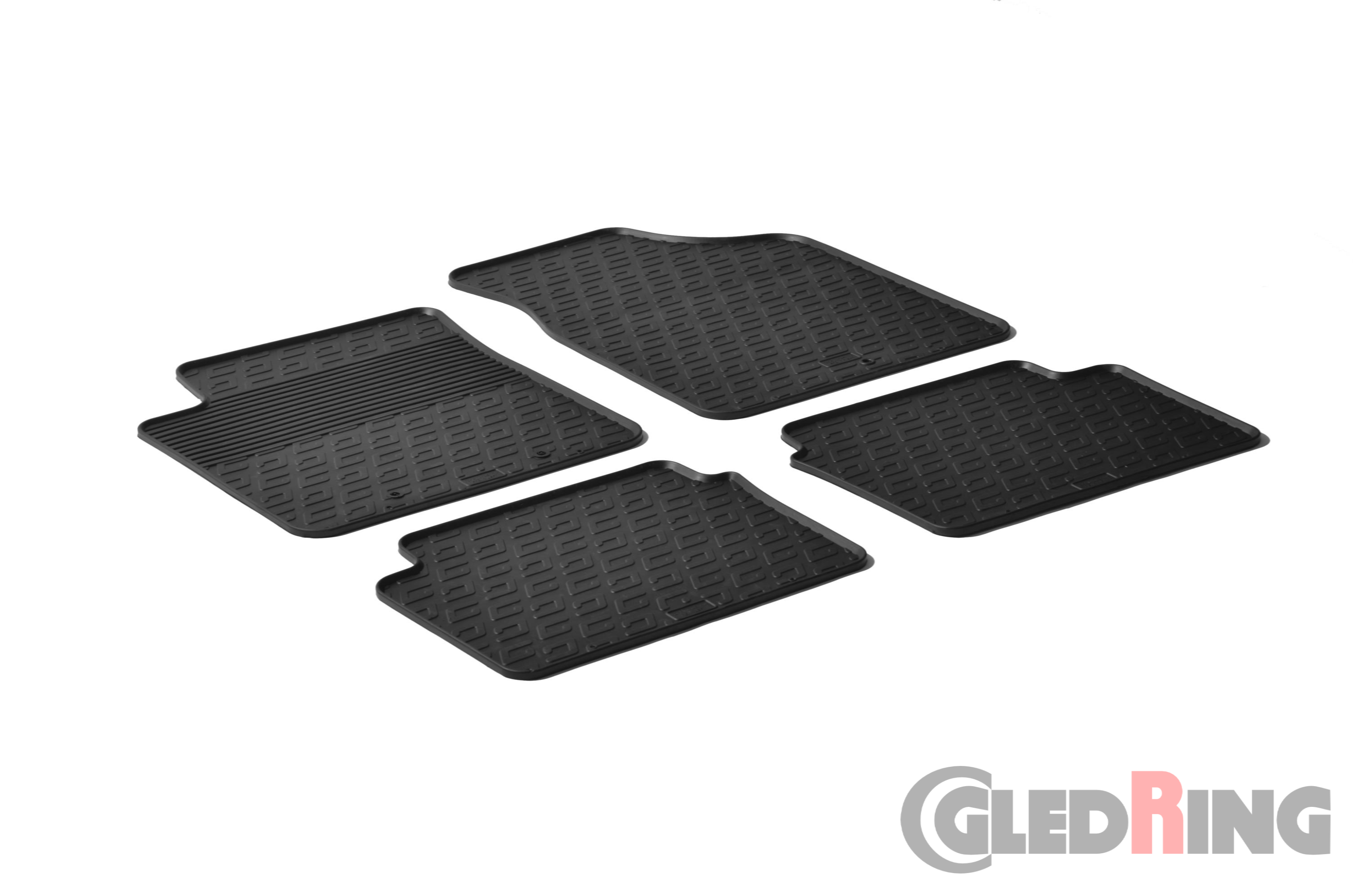 Original Gledring Passform Fußmatten Gummimatten 4 Tlg. Loch Fix. - HYUNDAI i10 2008-2013
