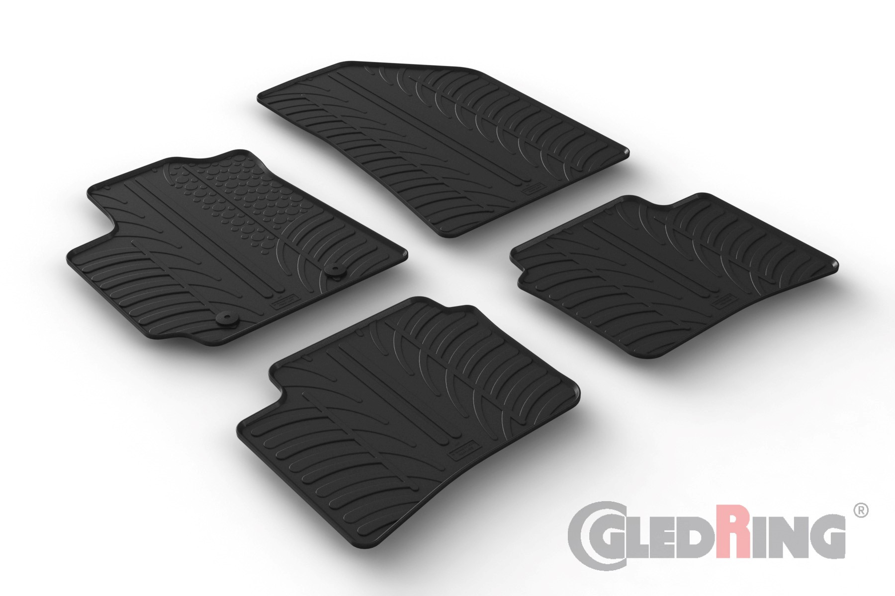 Original Gledring Passform Fußmatten Gummimatten 4 Tlg.+Fixing - HYUNDAI i10 02.2020->