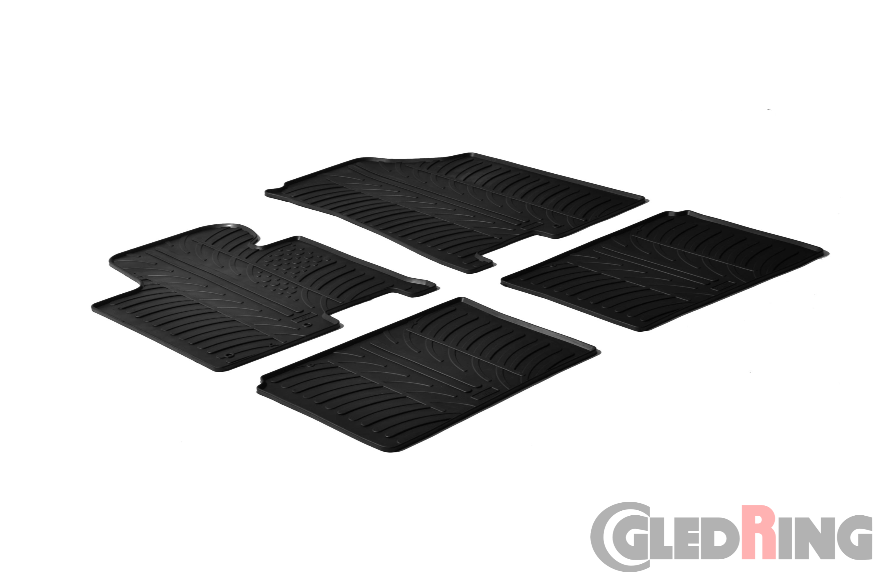 Original Gledring Passform Fußmatten Gummimatten 4 Tlg. Loch Fix. - HYUNDAI i40 2011->