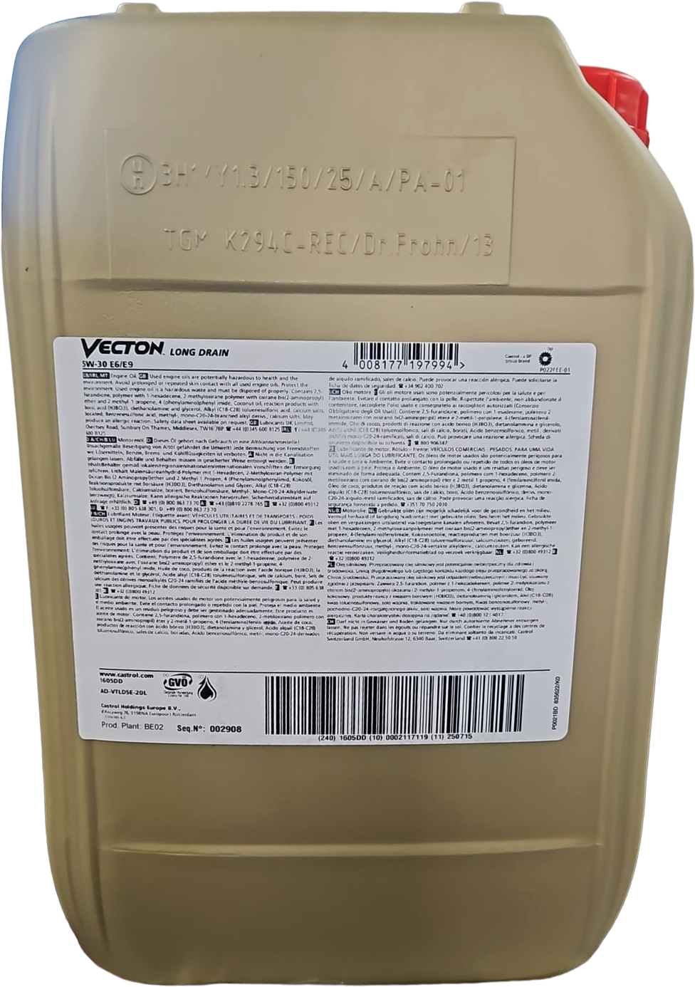 Castrol Vecton Fuel Saver 5W-30 E6/E9 Motoröl 20l Kanister