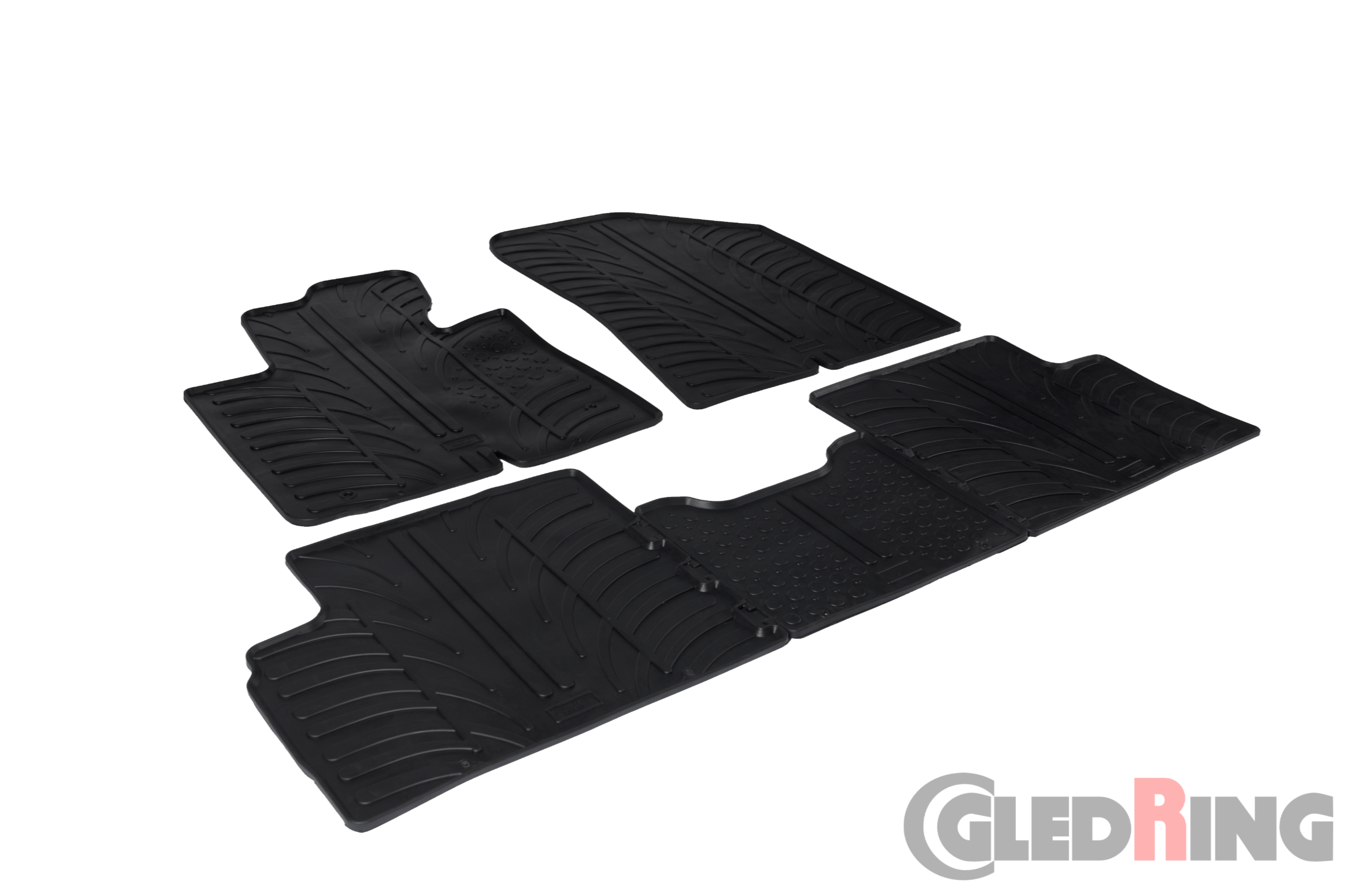 Original Gledring Passform Fußmatten Gummimatten 5 Tlg.Loch Fix. - Kia Carens 2013->