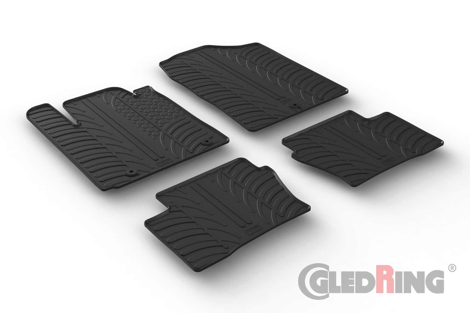 Original Gledring Passform Fußmatten Gummimatten 4 Tlg.+Fixing - KIA Picanto 09.2017->
