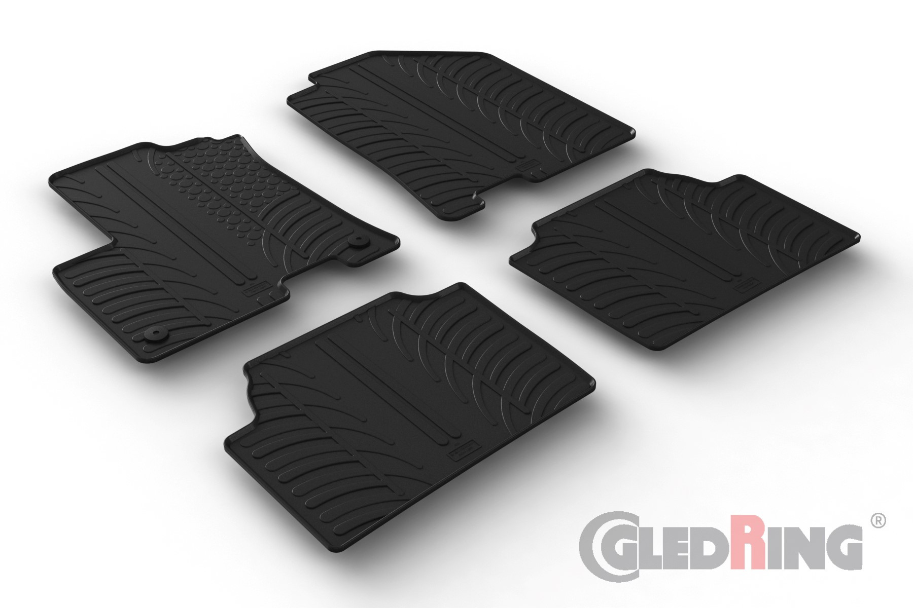 Original Gledring Passform Fußmatten Gummimatten 4 Tlg.+Fixing - KIA e-Niro Elektro 03.2018->