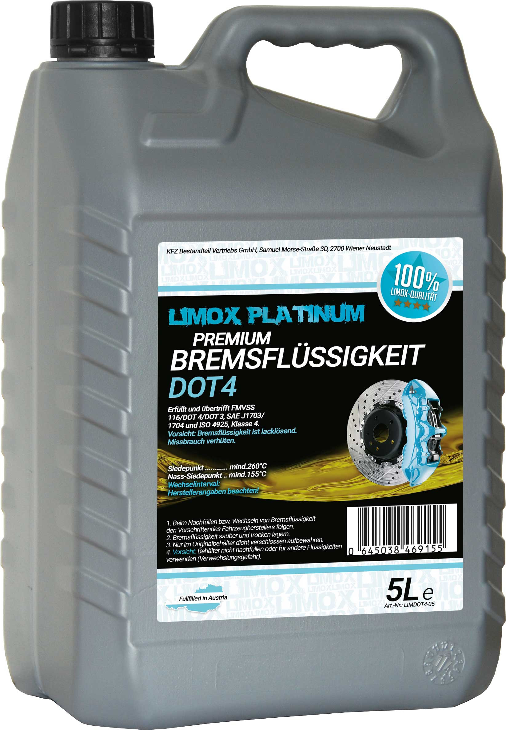 LIMOX Platinum Original DOT-4 Bremsflüssigkeit 5Liter
