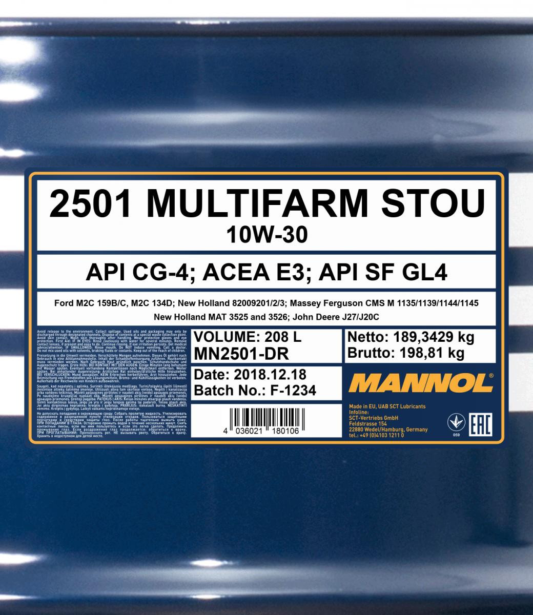 Mannol 2501 Multifarm STOU 10W-30 Mehrzwecköl 60l Fass