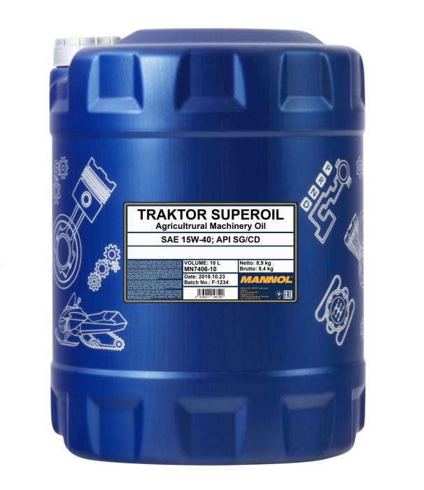 Mannol 7406 Traktor Superoil 15W-40 mineralisches Motoröl 10l Kanister