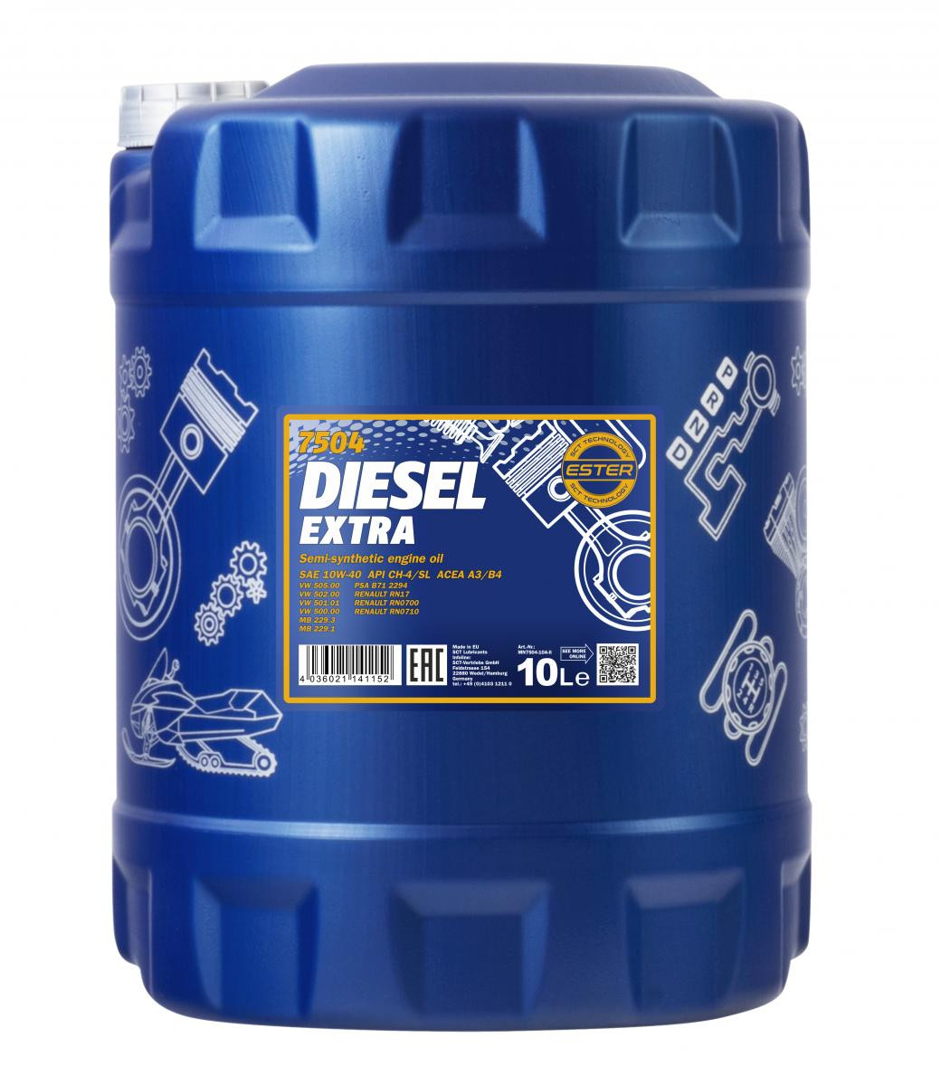 Mannol 7504 Diesel Extra 10W-40 teilsynthetisches Motoröl 10l Kanister