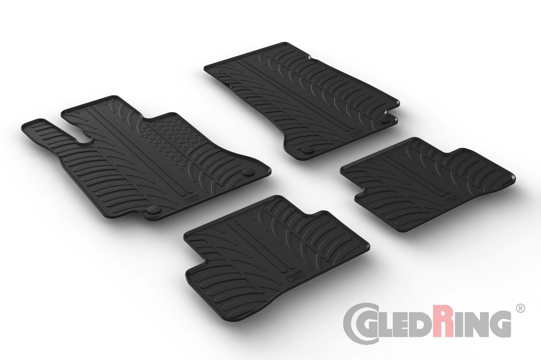 Original Gledring Passform Fußmatten Gummimatten 4 Tlg.+Fixing - MERCEDES-BENZ C Klasse W205 2014-03.2021