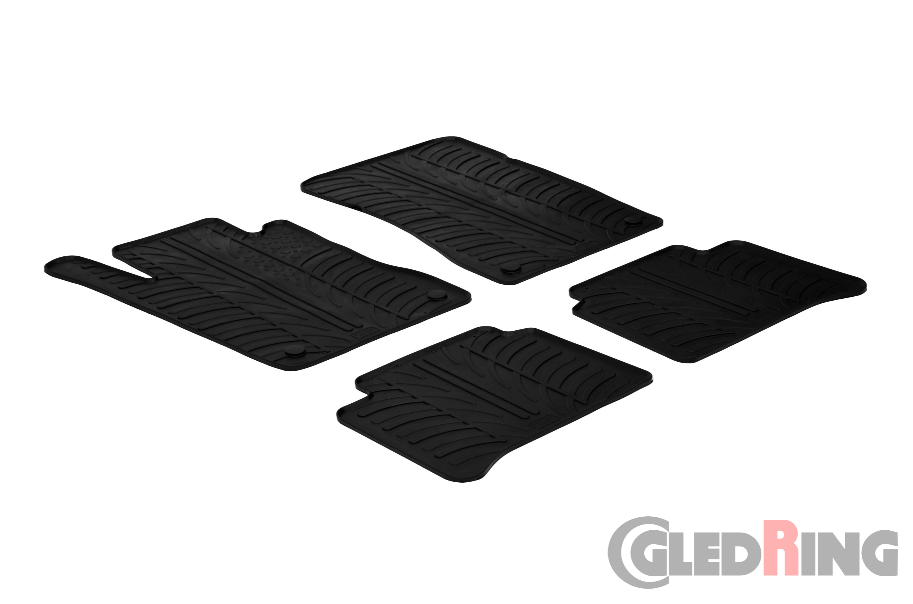 Original Gledring Passform Fußmatten Gummimatten 4 Tlg.+Fixing - MERCEDES-BENZ E Klasse W211 2003-2008