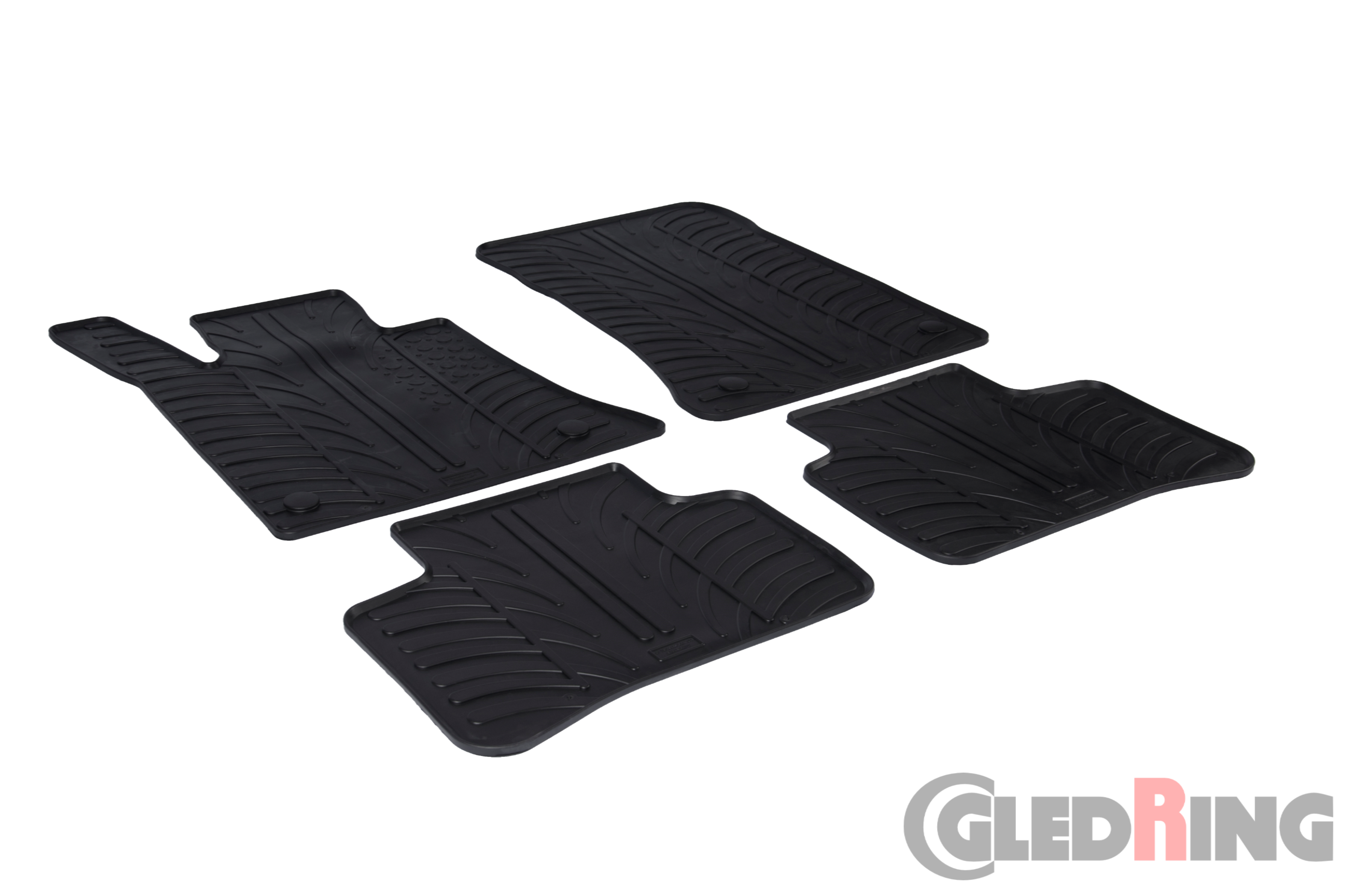 Original Gledring Passform Fußmatten Gummimatten 4 Tlg.+Fixing - MERCEDES-BENZ GLK 2008->