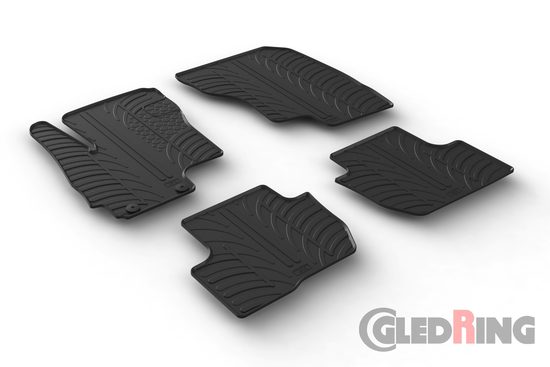 Original Gledring Passform Fußmatten Gummimatten 4 Tlg.+Fixing - MITSUBISHI Outlander PHEV 2013->