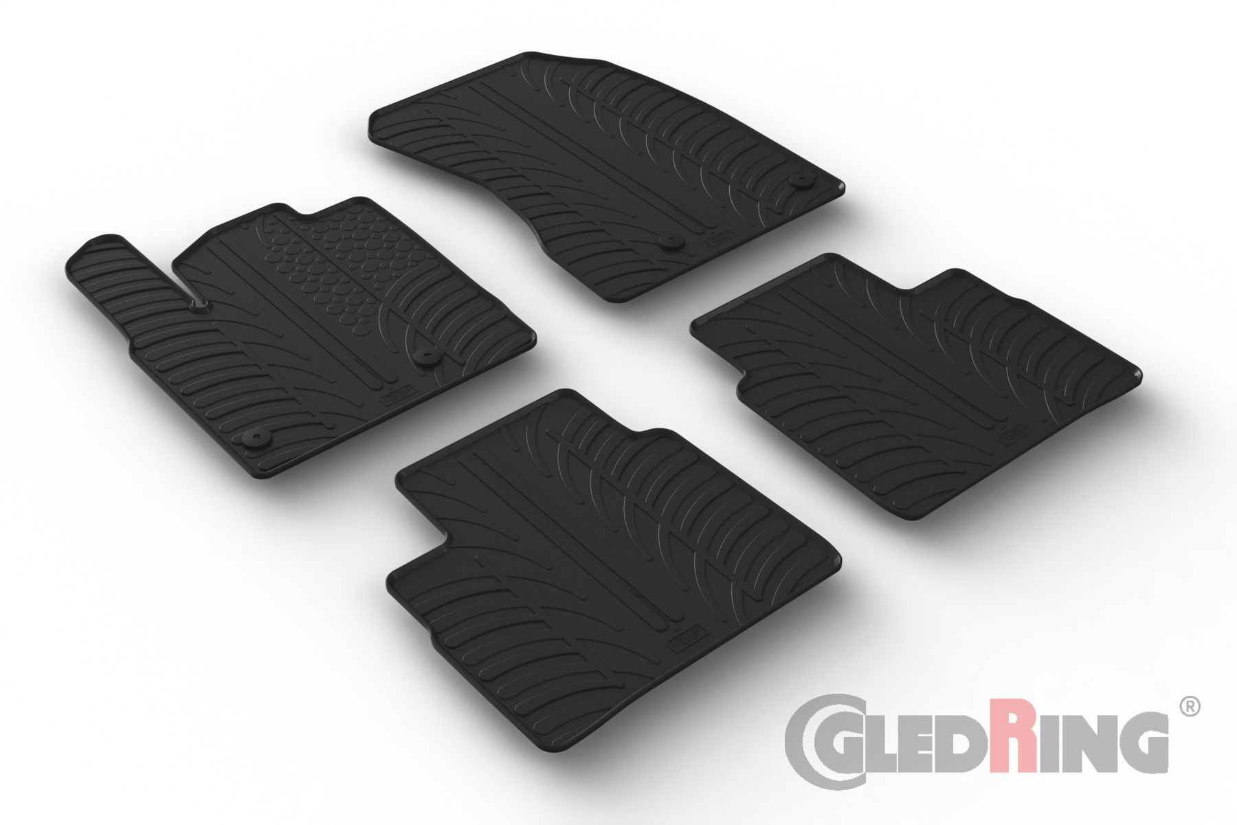 Original Gledring Passform Fußmatten Gummimatten 4 Tlg.+Fixing - NISSAN X-Trail 08.2020-> nicht für Hybrid