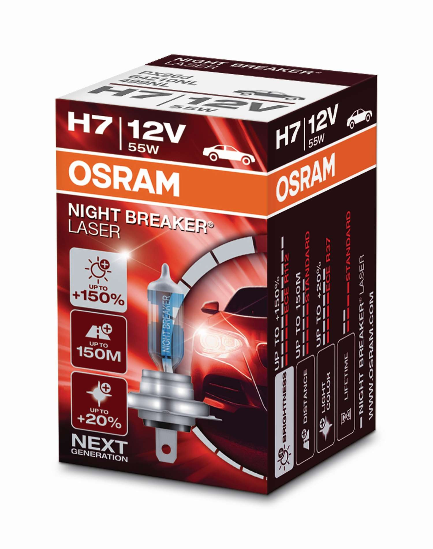 Osram Night Breaker® Laser Glühlampe H7 PX26d 12V 55W 1 Stück
