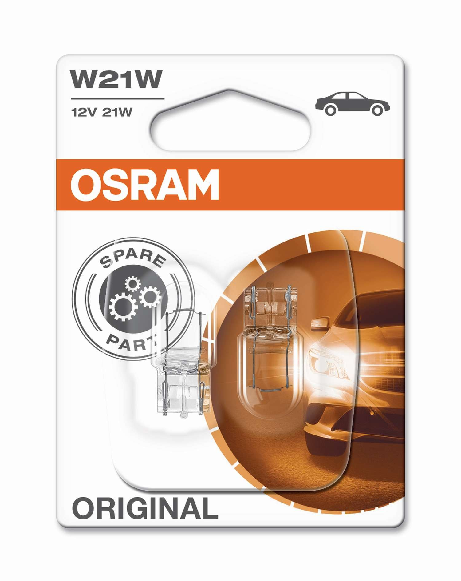 Osram Lampe mit Glassockel Glühlampe W21W W3x16d 12V 21W Doppelpack