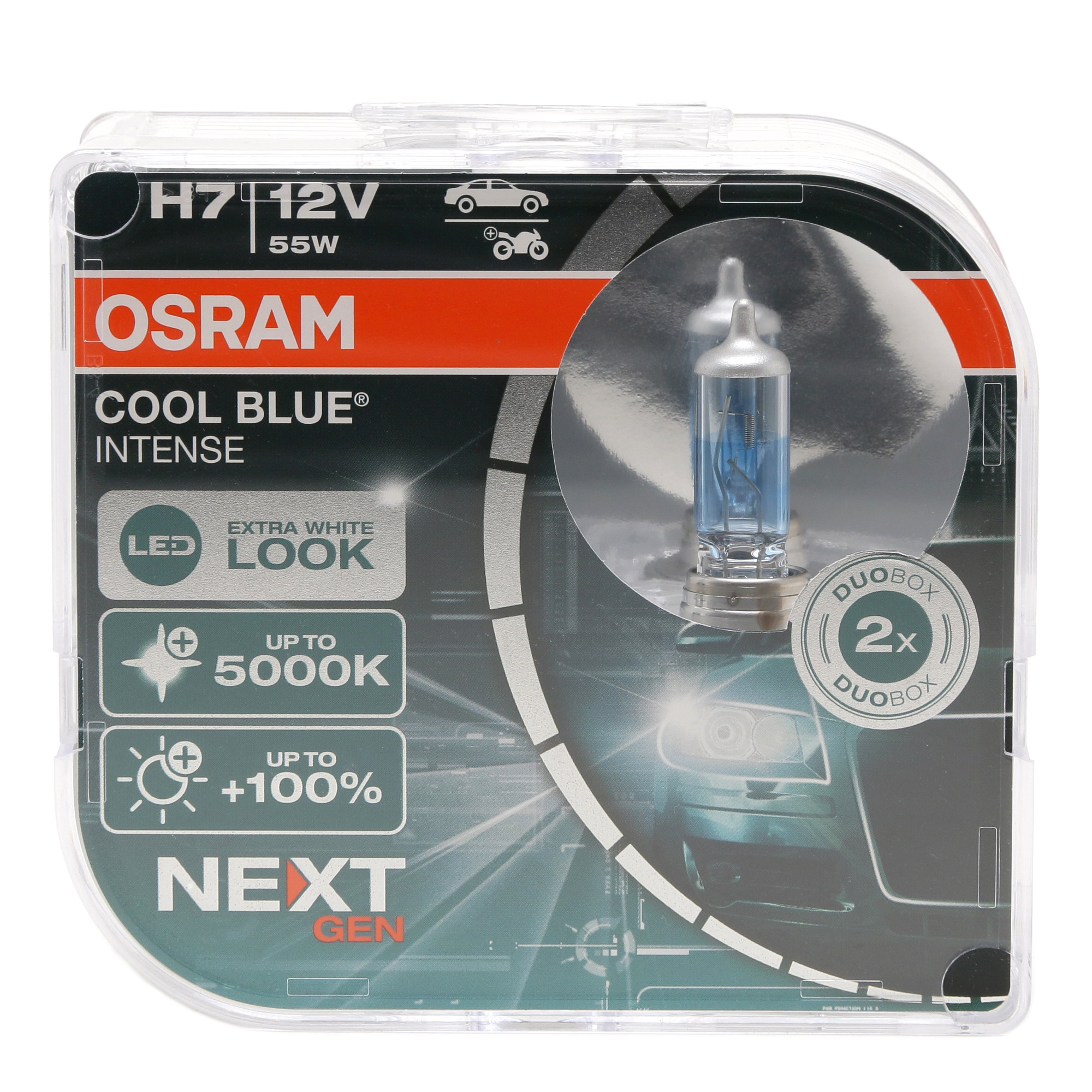 Osram Cool Blue Intense Next Gen Glühlampe H7 PX26d 12V 55W >5000K Doppelpack