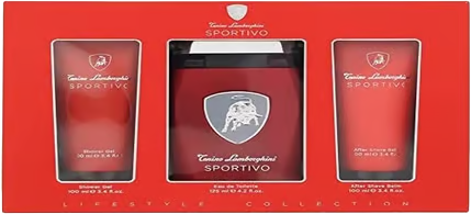 Lamborghini Sportivo 3 Piece Gift Geschenk Set Eau De Toilette 125ml Shower Gel 100ml