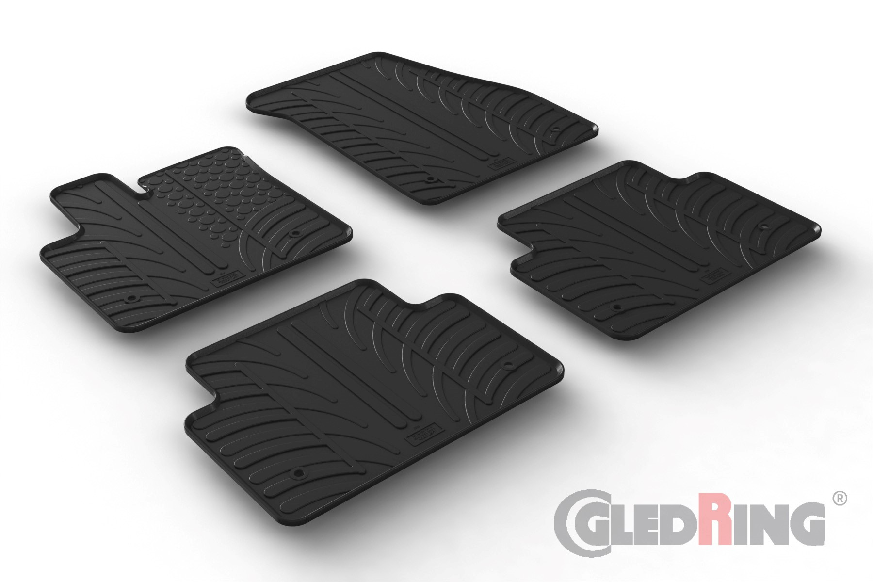 Original Gledring Passform Fußmatten Gummimatten 4 Tlg.+Fixing - LAND ROVER Range Rover Evoque 02.2019->