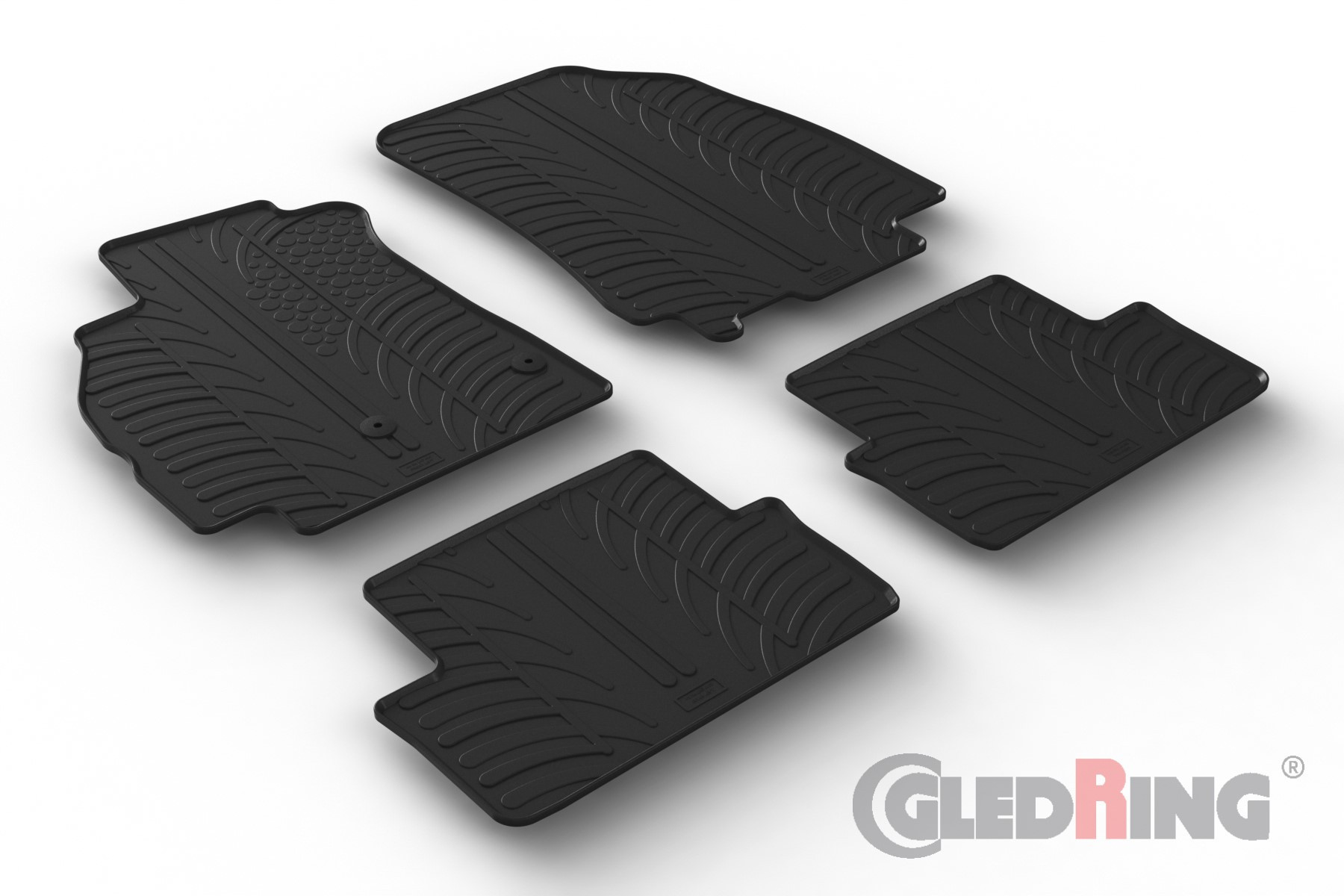 Original Gledring Passform Fußmatten Gummimatten 4 Tlg.+Fixing - RENAULT Megane III Grand Tour 2008-2016