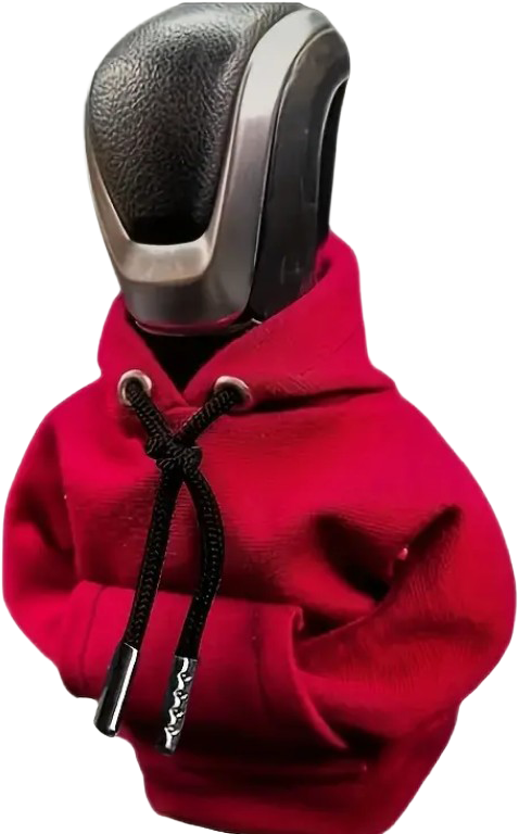 Auto Schaltknauf Kaputzen Hoodie Farbe ROT