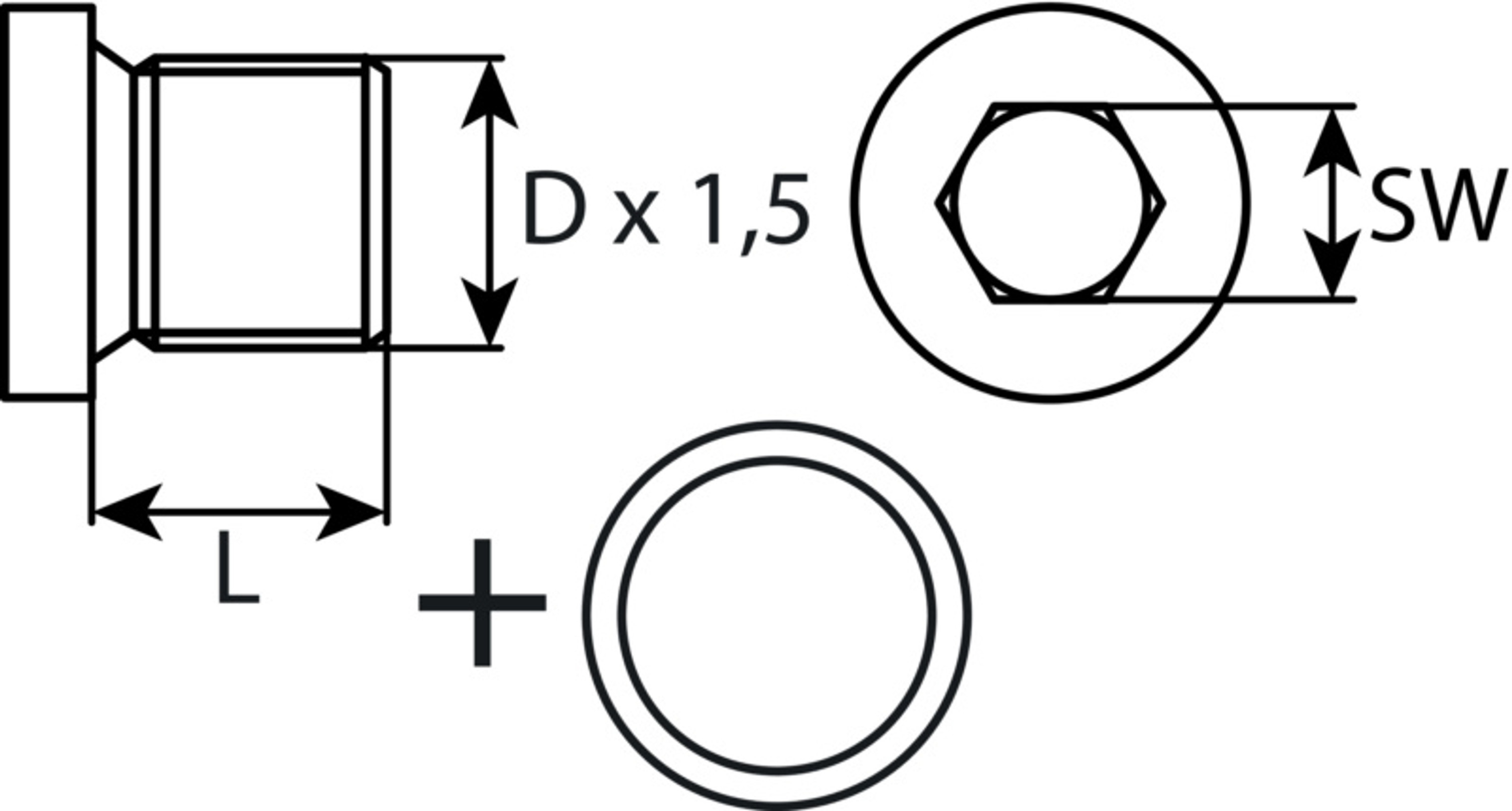 Ölablassschraube M18 x 1,5 x 12, mit Dichtring, Aluminium 1Stk.