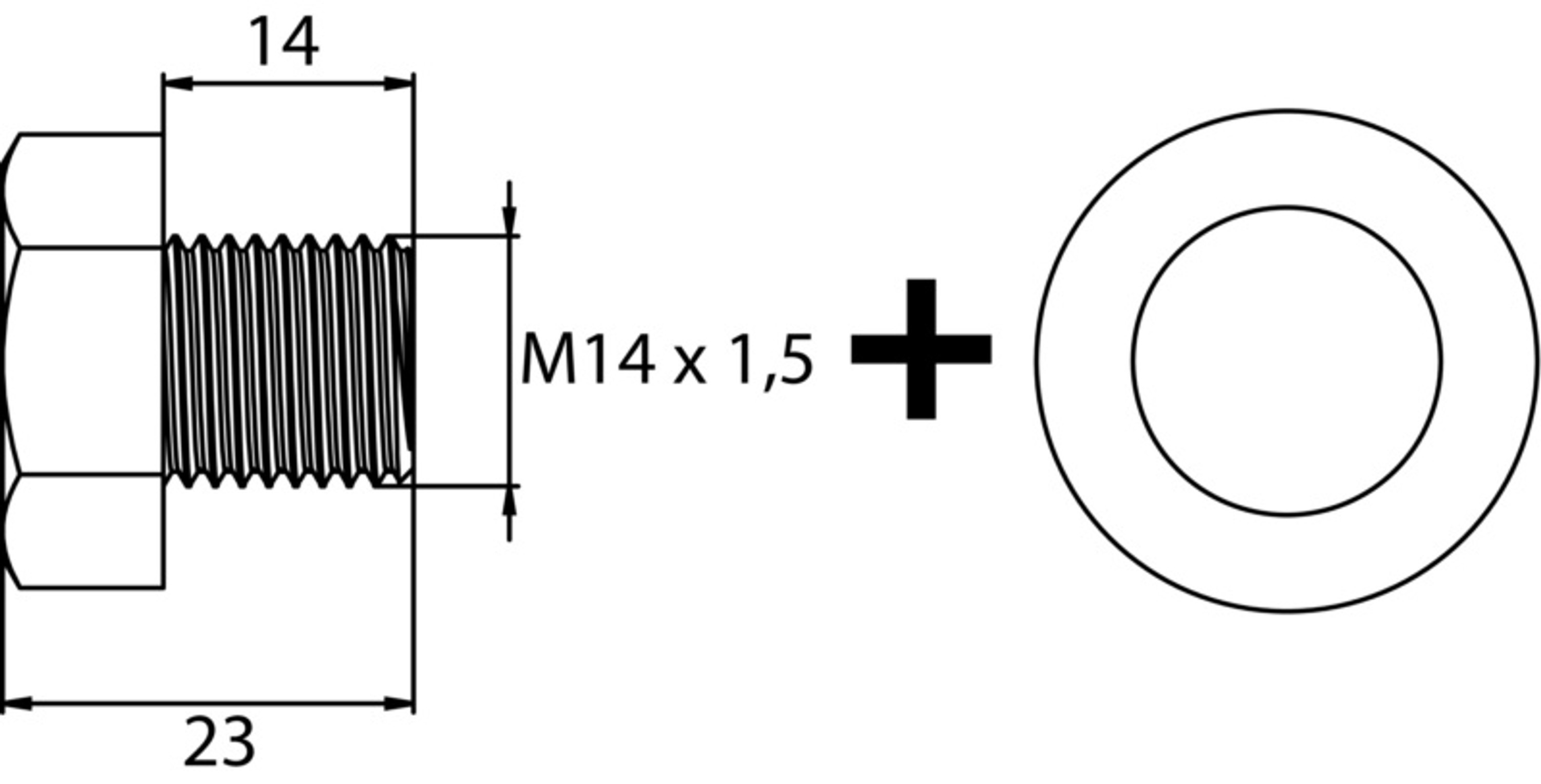 Ölablassschraube M14 x 1,5 x 14, mit Dichtring, Stahl verzinkt 1Stk.