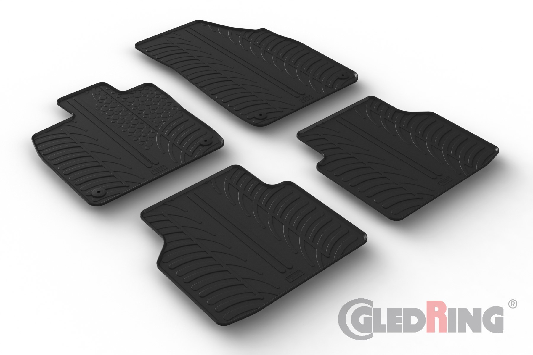 Original Gledring Passform Fußmatten Gummimatten 4 Tlg.+Fixing - SKODA Enyaq iV Crossover Elektro SUV 11.2022->