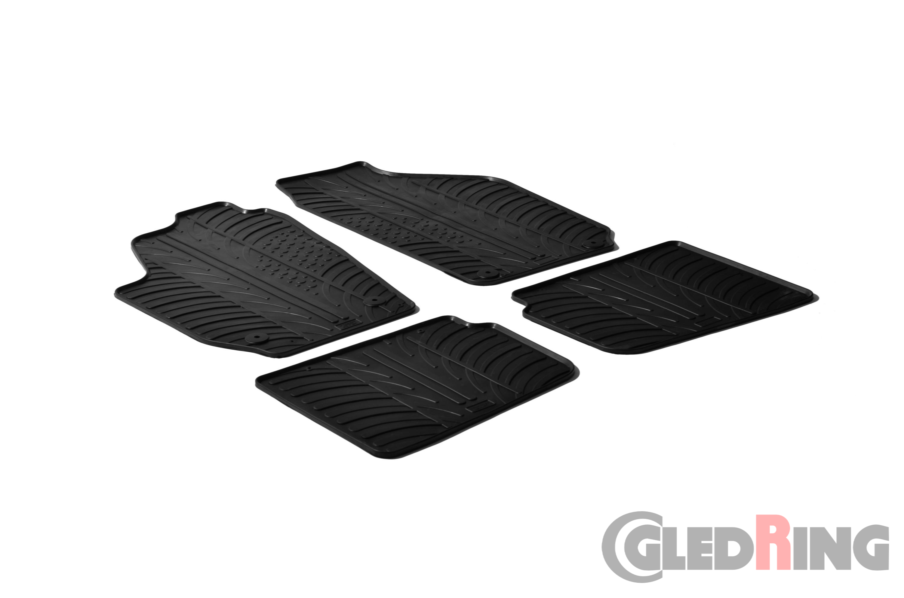 Original Gledring Passform Fußmatten Gummimatten 4 Tlg.+Fixing - SKODA Roomster 2006->