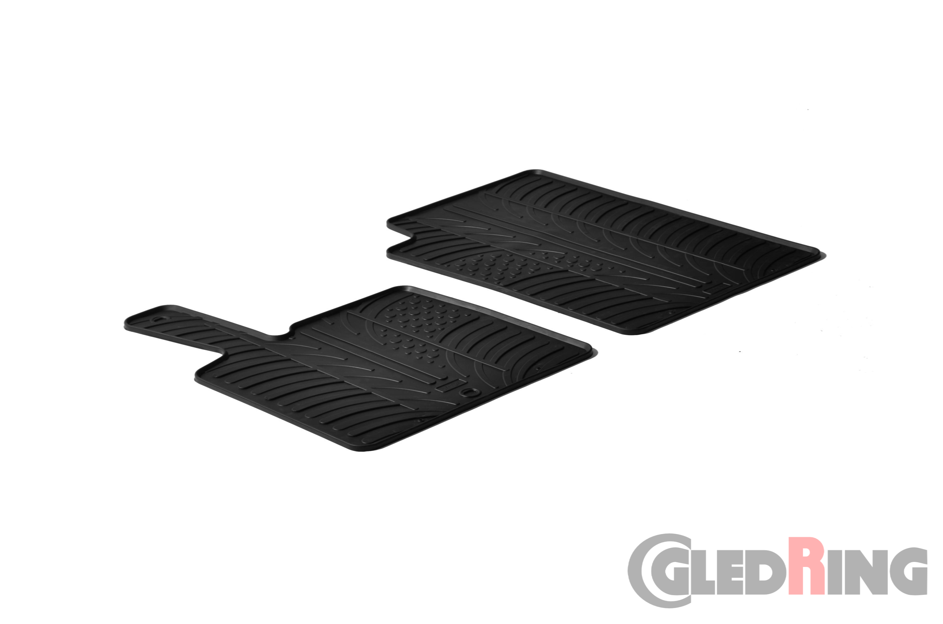 Original Gledring Passform Fußmatten Gummimatten 2 Tlg.-Fixing - SMART Smart Fortwo 451 2006-2014