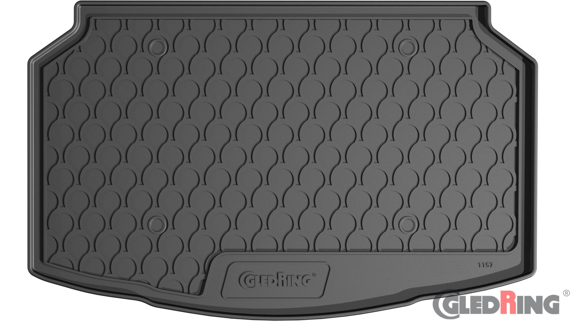 Original Gledring Premium Gummi Kofferraummatte - TOYOTA Yaris (Tiefer standard Boden) 2020->