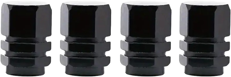 4 Stk. Set Reifenventil-Kappe Aluminium für PKW, SUV, Motorrad, Fahrrad Alu in Farbe SCHWARZ