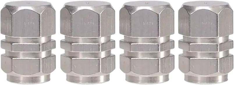 4 Stk. Set Reifenventil-Kappe Aluminium für PKW, SUV, Motorrad, Fahrrad Alu in Farbe SILBER
