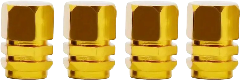 4 Stk. Set Reifenventil-Kappe Aluminium für PKW, SUV, Motorrad, Fahrrad Alu in Farbe GOLD