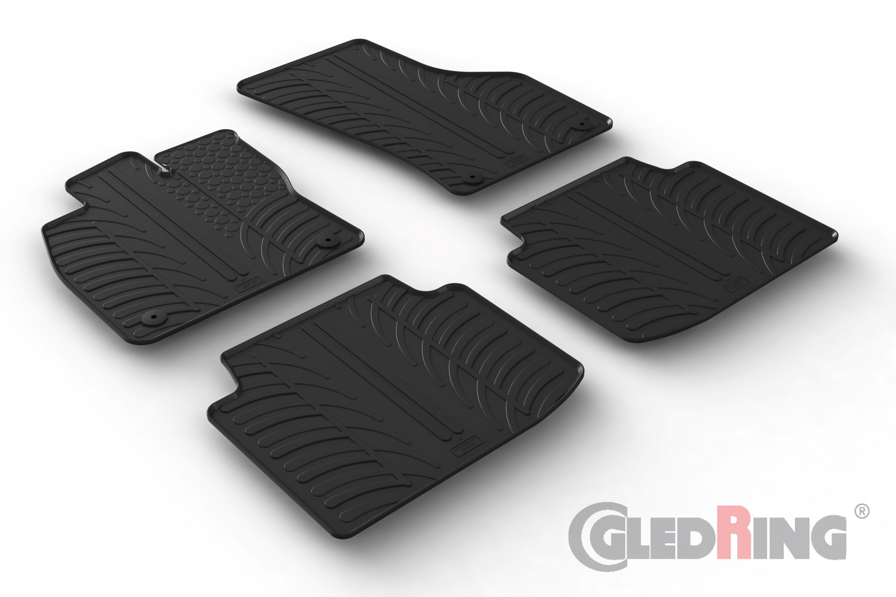 Original Gledring Passform Fußmatten Gummimatten 4 Tlg.+Fixing - VOLKSWAGEN Arteon (Sedan) 06.2017-> / Shooting brake 2020->