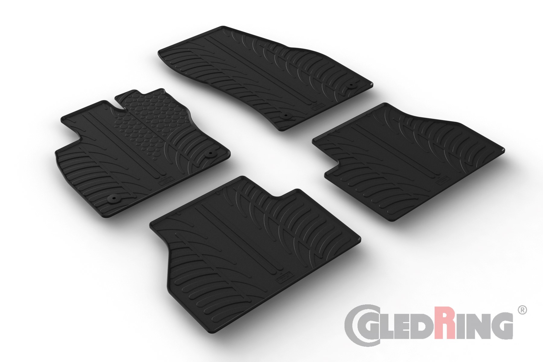 Original Gledring Passform Fußmatten Gummimatten 4 Tlg.+Fixing - FORD Tourneo Connect L1/L2 07.2022->