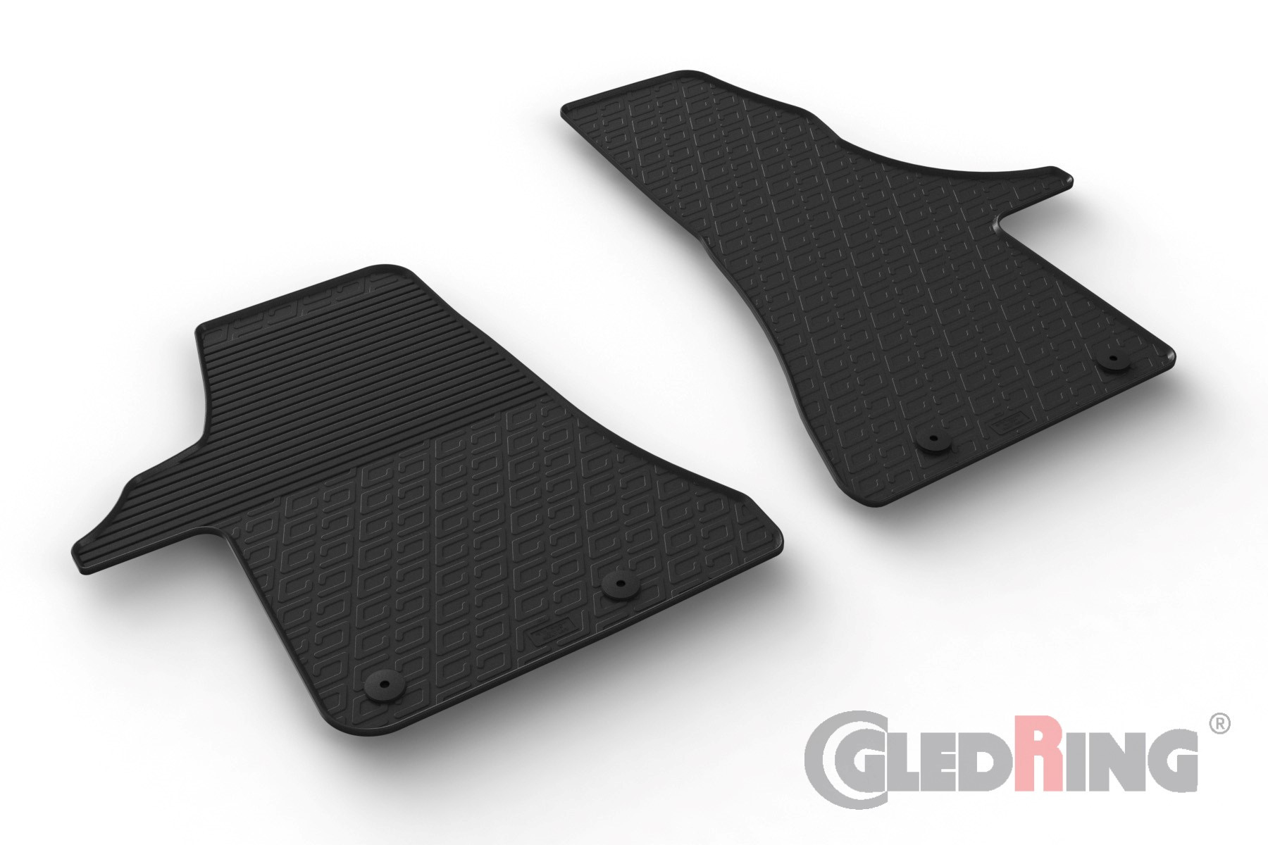 Original Gledring Passform Fußmatten Gummimatten 2Tlg.+ Fixing - VOLKSWAGEN T6.1 01.2020->