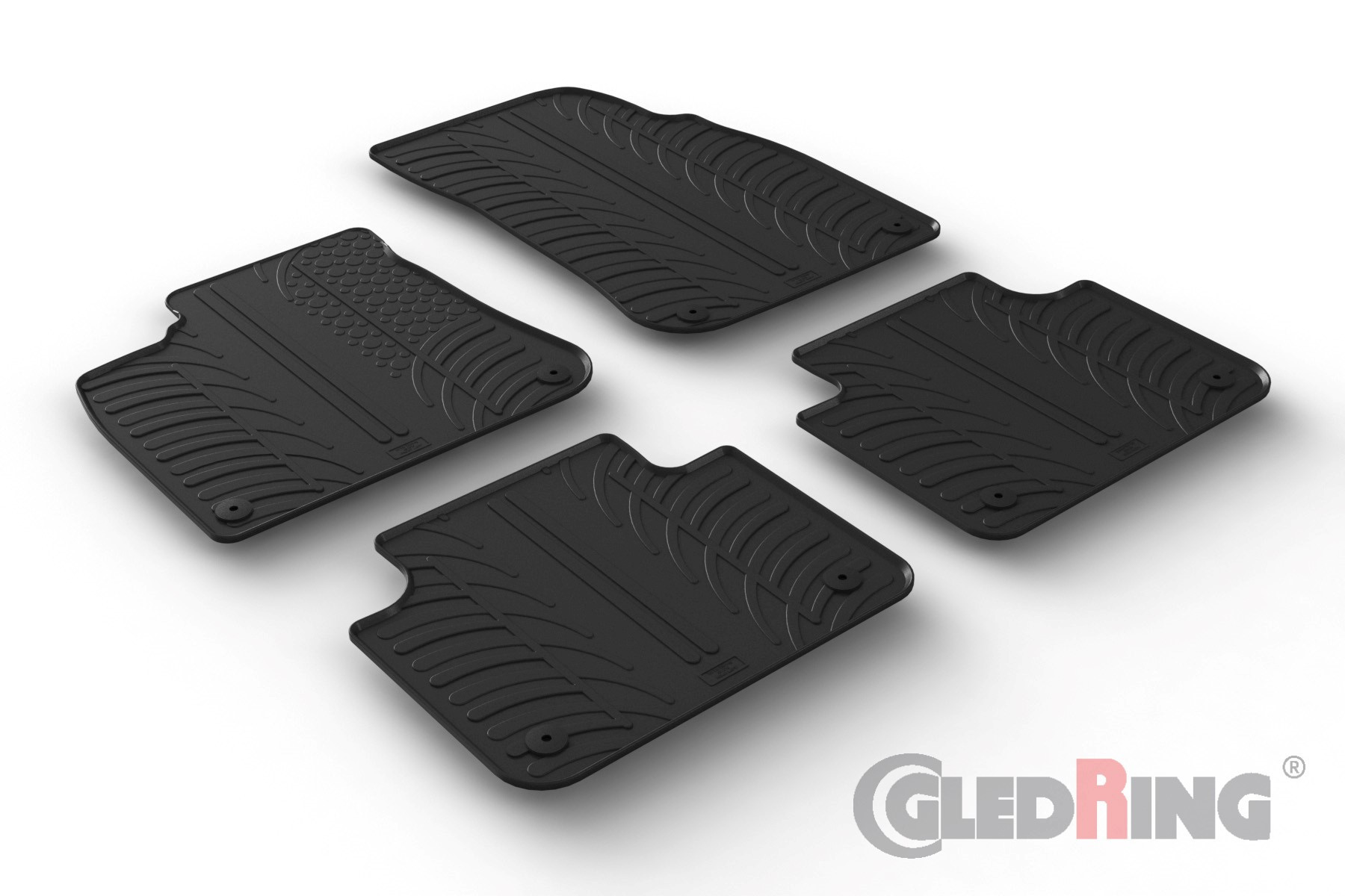 Original Gledring Passform Fußmatten Gummimatten 4 Tlg.+Fixing - VOLKSWAGEN Touareg 05.2018-> (Automatik)