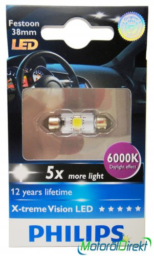 Philips C5W LED Festoon 12V 1W 6000K BlueVision 1st.