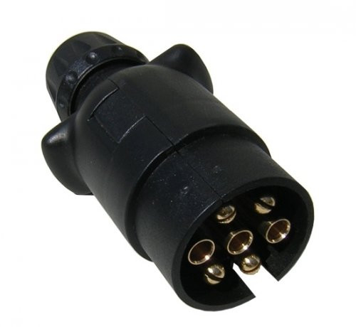 Trailer Pool Stecker 12 Volt 7 polig Kunststoff Flachsteckansch