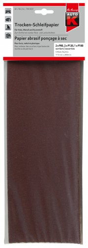 AUTO-K Trocken-Schleifpapier P120, 5 Blatt