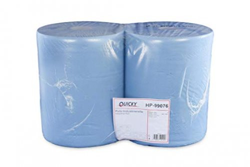 Putzpapier-Rollen, 36cm, 2-lg., blau 1000 Blatt, verklebt, Recyclingpapier 2 Rollen