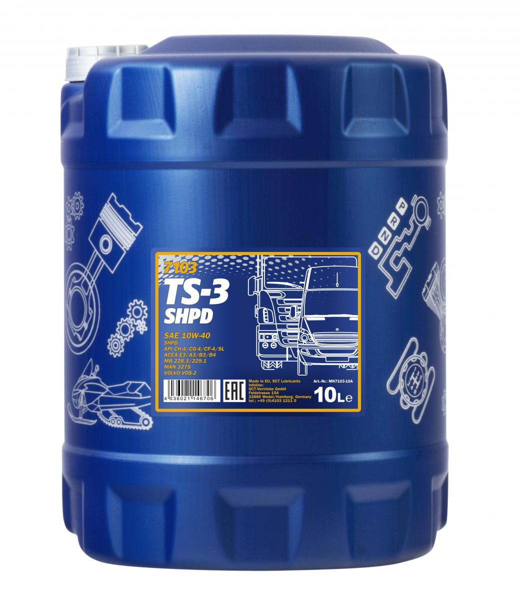 Mannol 7103 TS-3 SHPD Mineral 10W-40 LKW Motoröl 10l Kanister